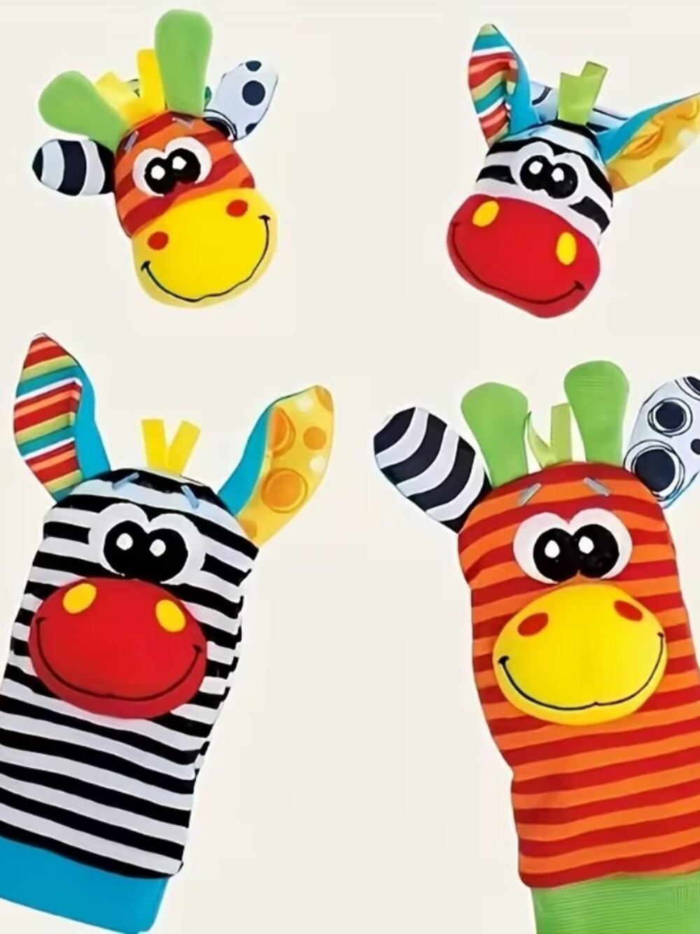 Baby Cartoon Animal Rattle Socks and Wrist Bell